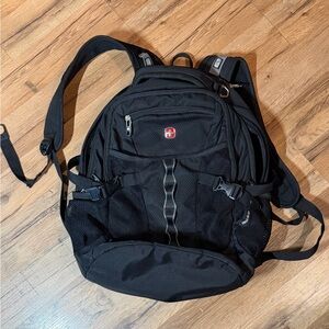 SwissGear Black Backpack with Red Accent